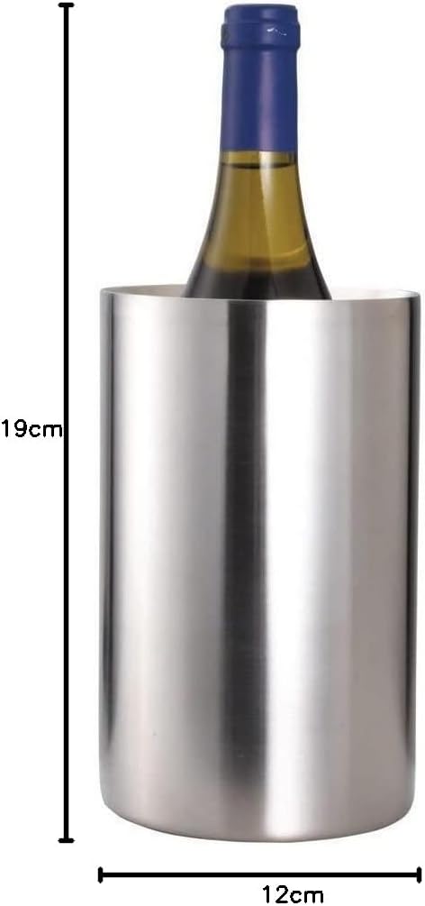 Bar Craft Weinkühler, für einzelne Flaschen, in Geschenkbox, gebürsteter Edelstahl, Silber, 12 cm x