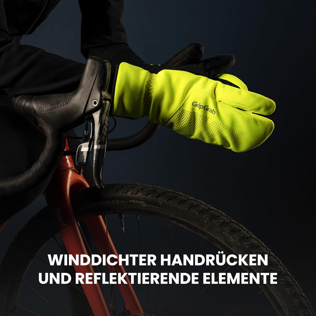GripGrab Ride Winddichte Deep Winter 3-Finger Lobster Fahrradhandschuhe Warme Gel Gepolsterte Fahrra