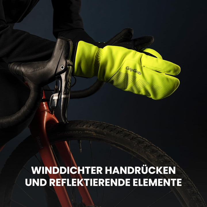 GripGrab Ride Winddichte Deep Winter 3-Finger Lobster Fahrradhandschuhe Warme Gel Gepolsterte Fahrra