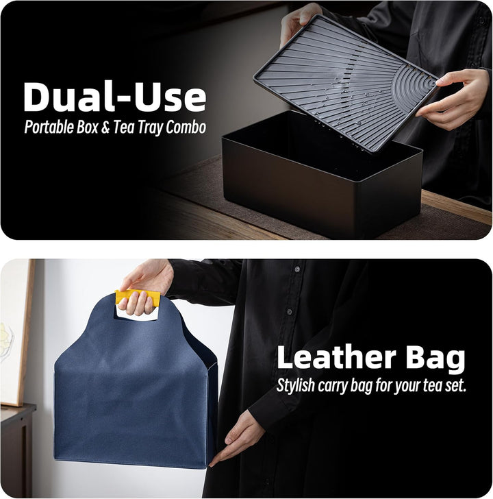 TEANAGOO Matcha Kit + 2 Tassen mit Aufbewahrungsbox, 12 Pcs Travel Matcha Tea Set, Keramik Matcha Bo