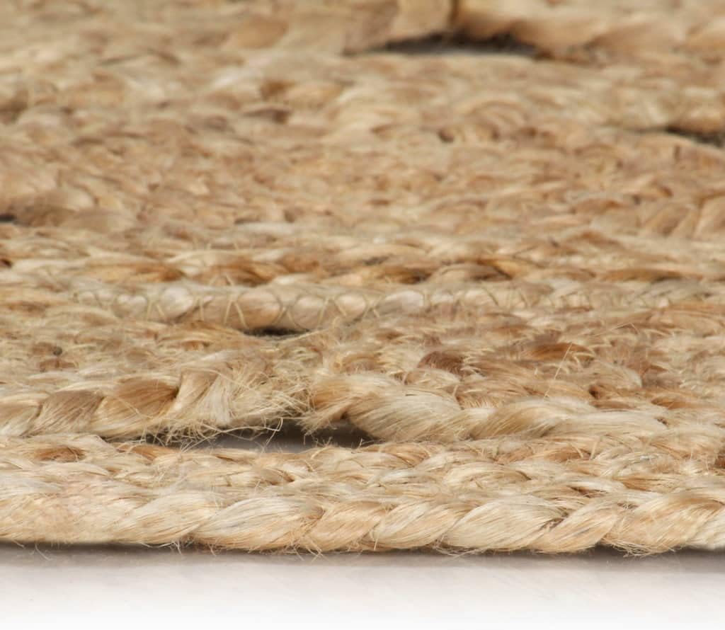 homiuse Teppich Handgefertigt Geflochten Jute 180 cm Teppich Wohnzimmer Teppich Rund Outdoor Teppich