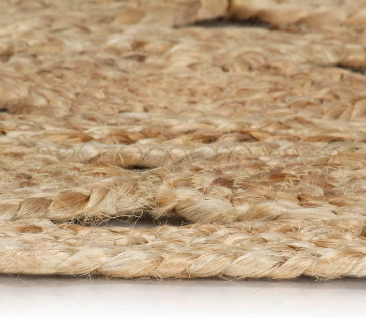 homiuse Teppich Handgefertigt Geflochten Jute 180 cm Teppich Wohnzimmer Teppich Rund Outdoor Teppich