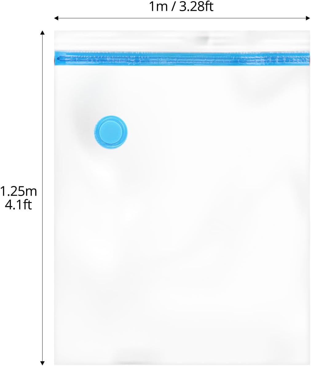 QWORK® 4 Stück Vakuum Aufbewahrungsbeutel, Jumbo Vakum Aufbewahrungssäcke, 130 x 100 cm Vakuumbeutel