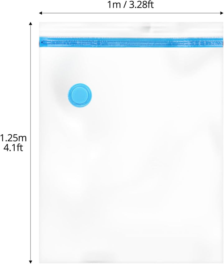 QWORK® 4 Stück Vakuum Aufbewahrungsbeutel, Jumbo Vakum Aufbewahrungssäcke, 130 x 100 cm Vakuumbeutel