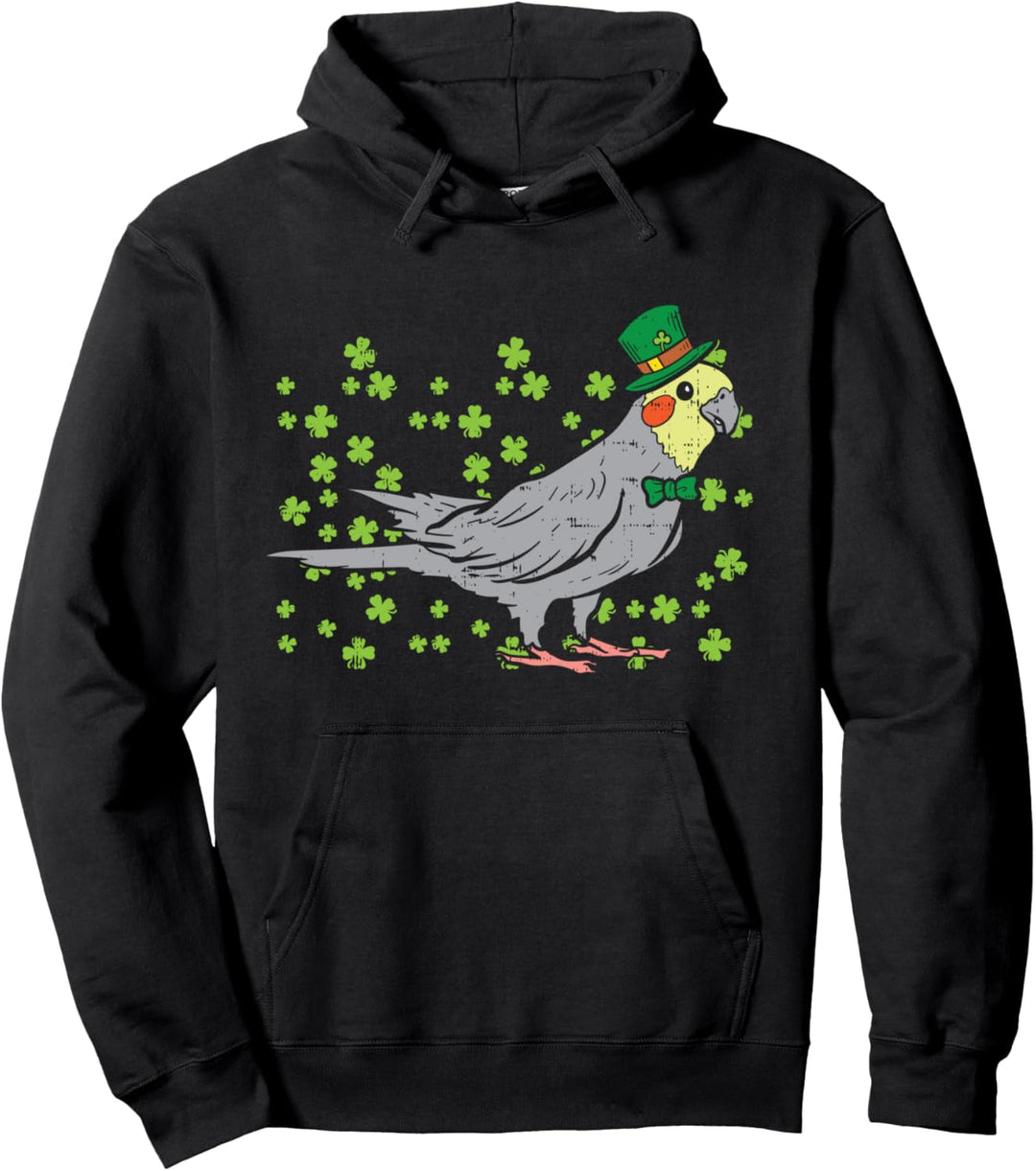 Leprechaun Cockatiel Bird Clover St Patricks Day Animal Gift Pullover Hoodie