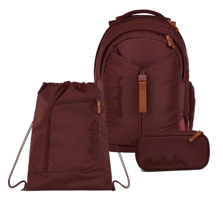Satch Match Schulrucksack Set 3tlg. inkl. Schlamperbox und Sportbeutel Nordic Ruby Skandi Edition, N