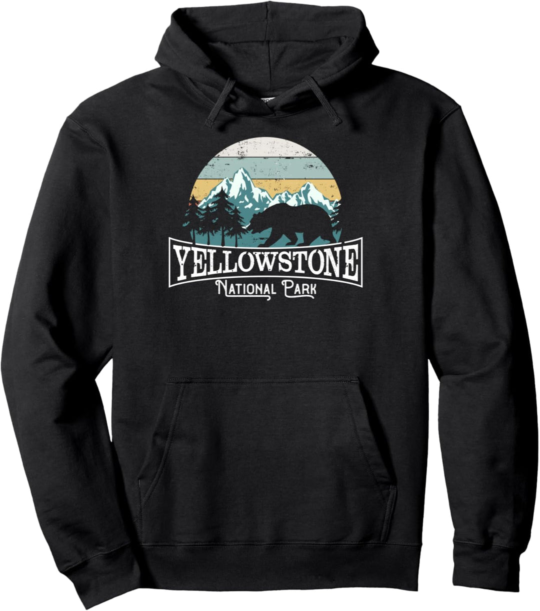 Schlichtes Retro-Gelbstein-Nationalpark-Geschenk-Design Pullover Hoodie