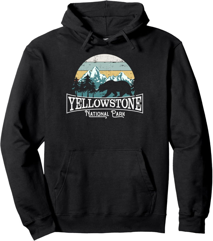 Schlichtes Retro-Gelbstein-Nationalpark-Geschenk-Design Pullover Hoodie
