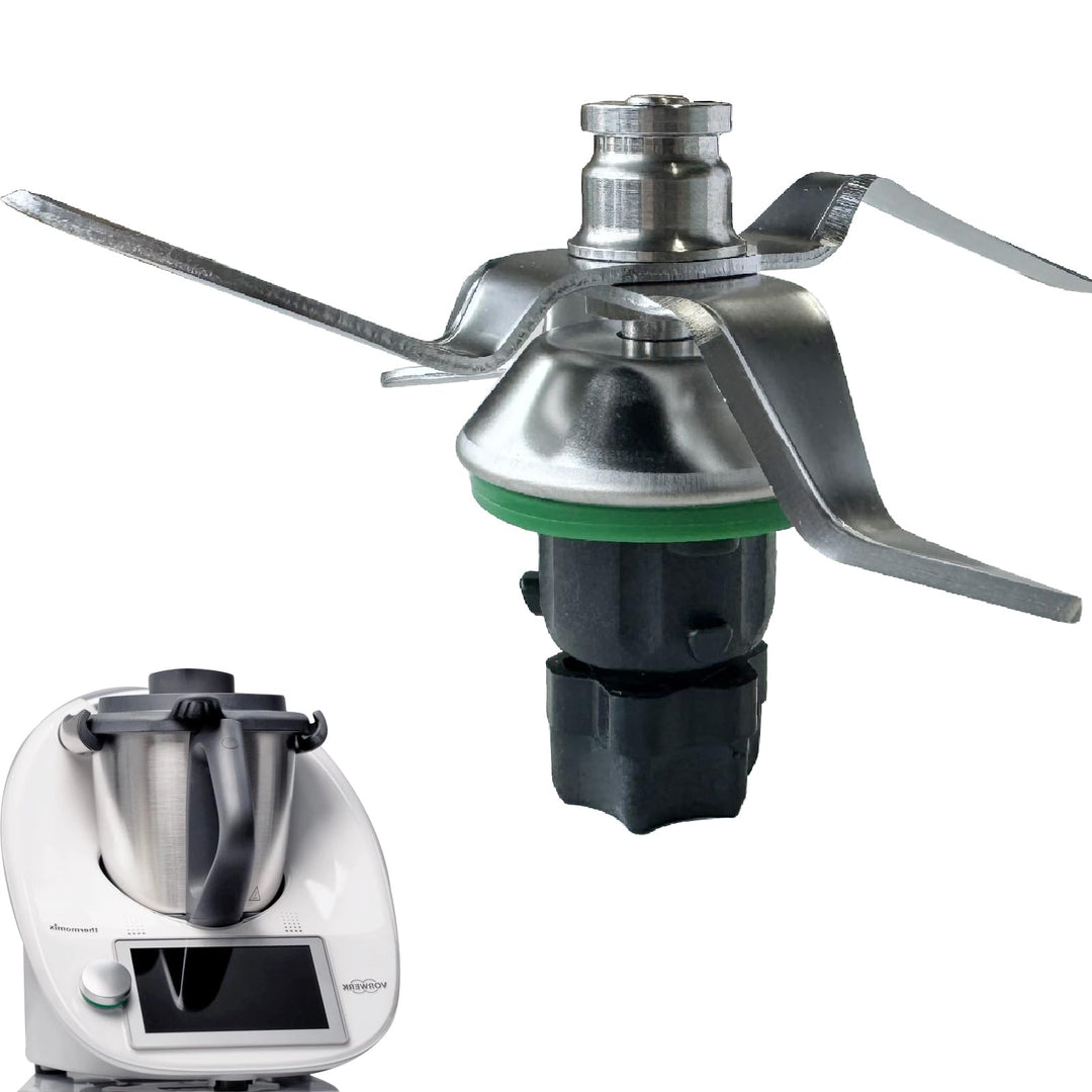 Messer für Thermomix TM5 TM6, Ersatzmesser mit Dichtungsring aus Edelstahl, Küchenmaschine Mixmesser