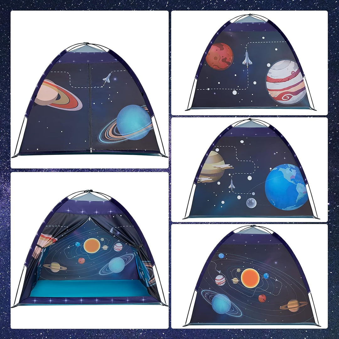 Kinderzelt, Exqline Spielzelt Kinder Zelt Drinnen und Draussen, Pop up Zelt Weltraum Planet Sonnensy