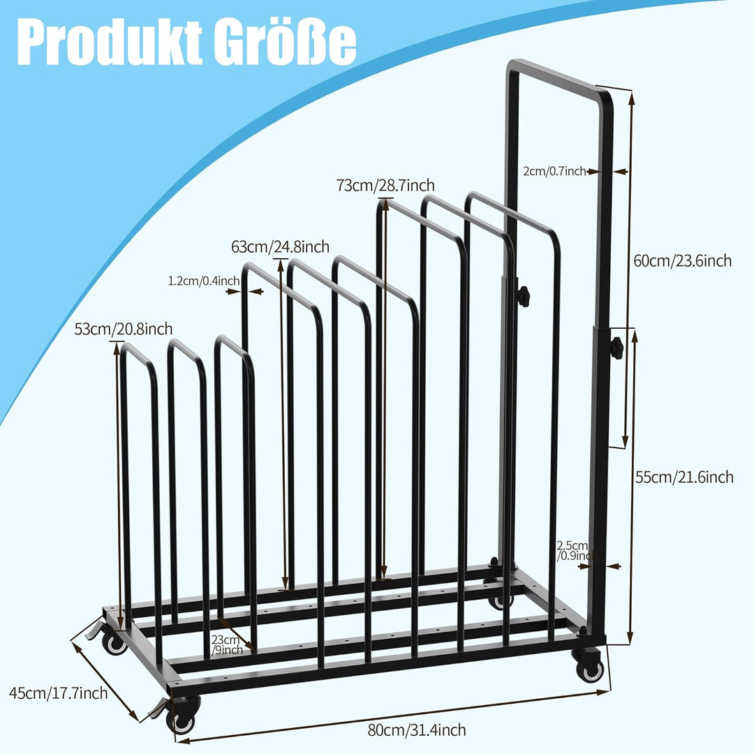 uyoyous Mobile Kunst-Trockengestell 100×80×45cm Trockengestell für Kunst Einstellbares Intervall Kun