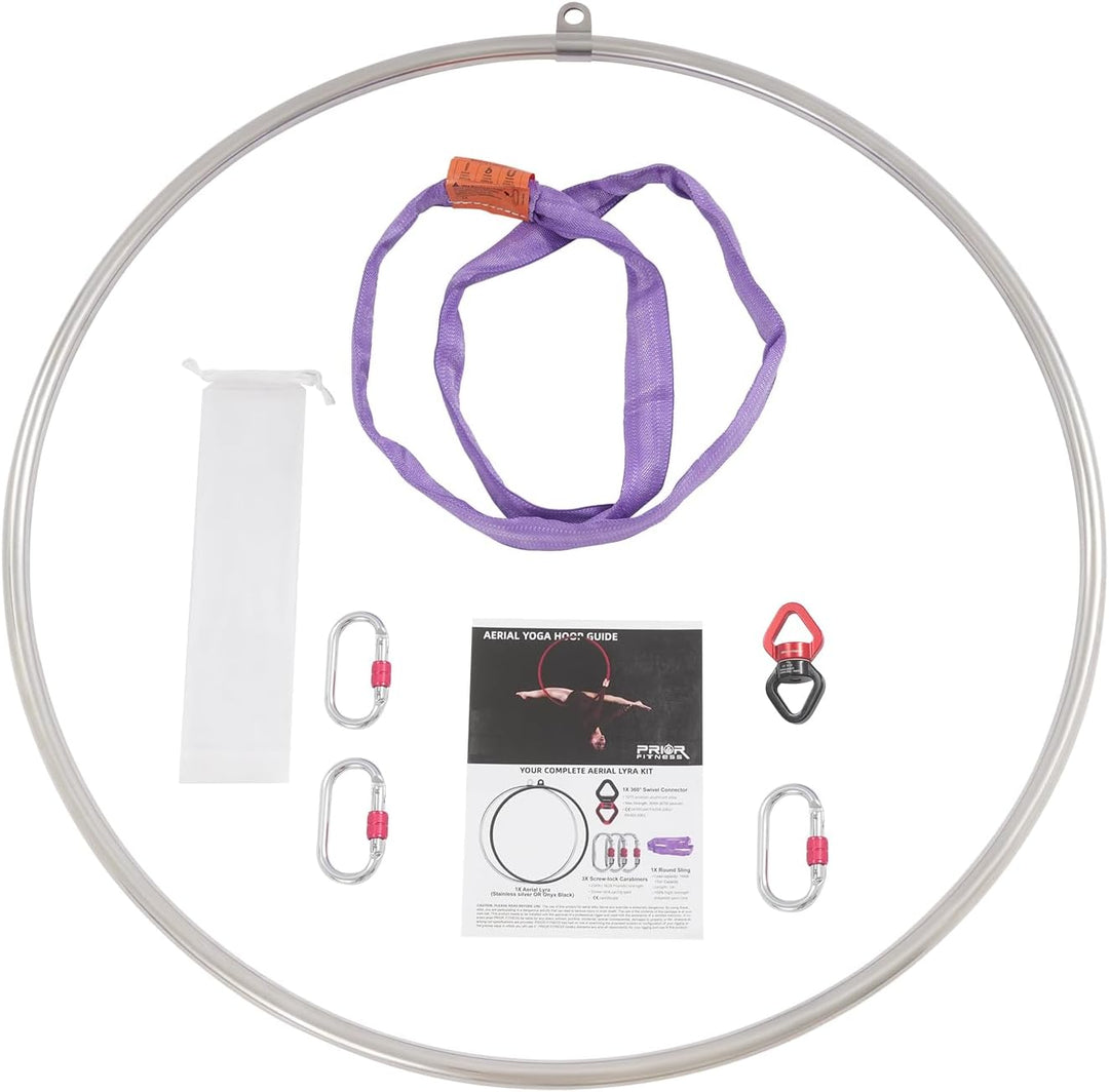 Aerial Hoop Set, 95cm Aerial Lyra Hoop mit kompletter Rigging Hardware, 1 Tonnen-Sicherheitssystem E