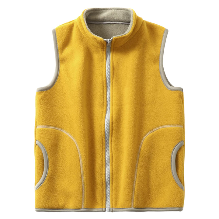 Kinder Jungen Mädchen Fleeceweste Stehkragen Reissverschluss Doppellagiges Polar Fleece Weste Ärmell