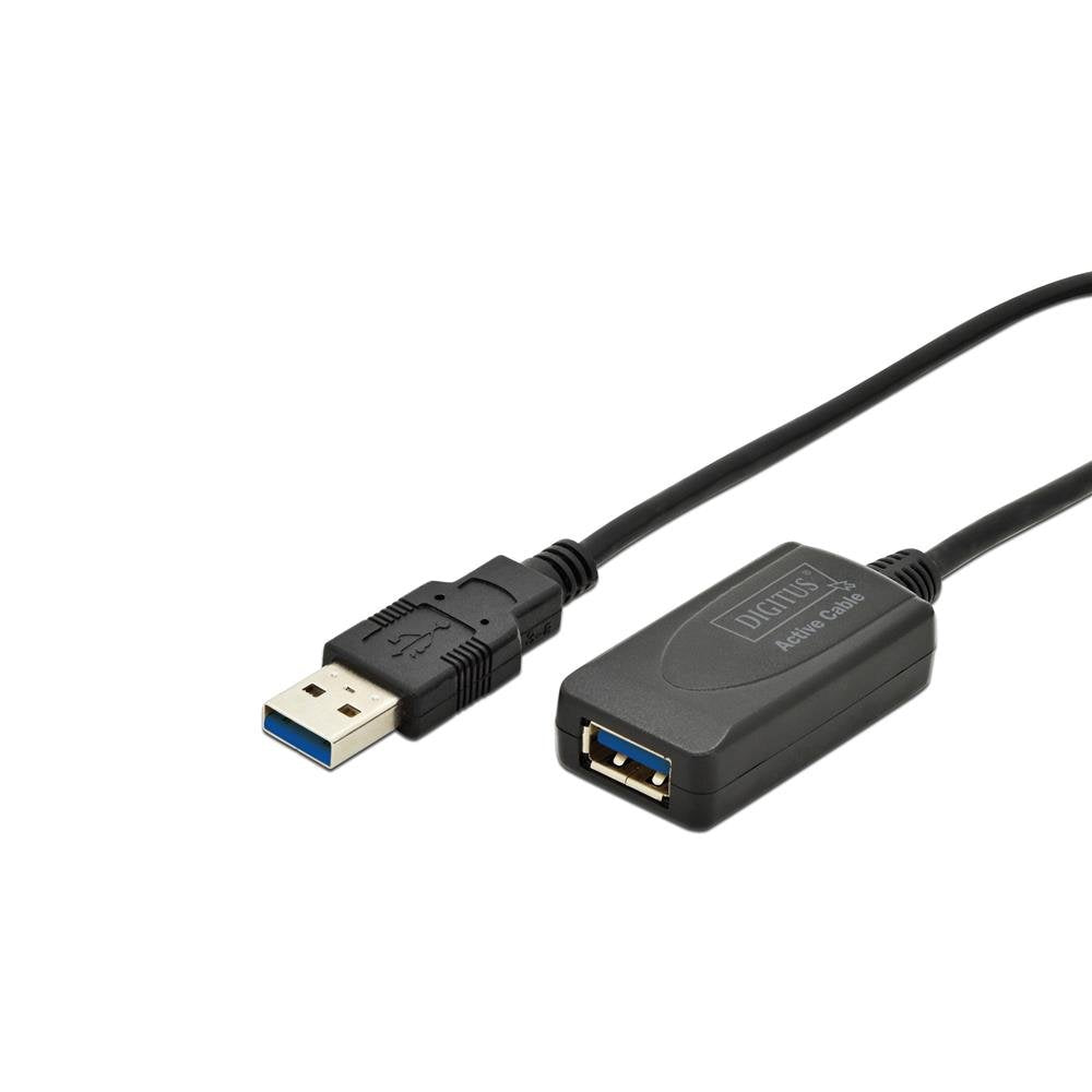 DIGITUS Aktives USB 3.2 Gen 1 Verlängerungskabel – 5 m – USB-A Stecker auf Buchse – Repeater USB-Kab