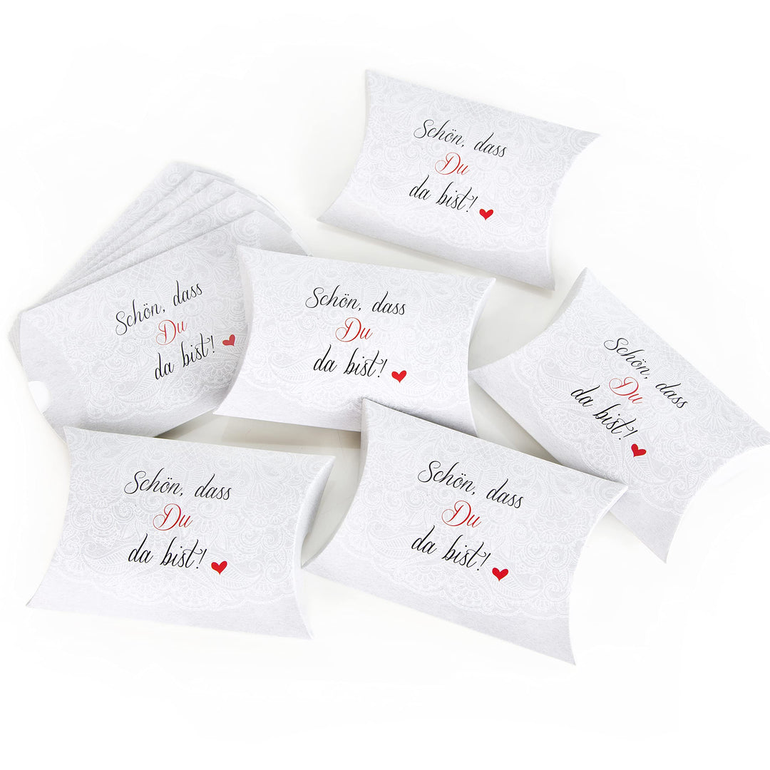 Logbuch-Verlag 25 kleine Geschenkschachteln Schön dass Du da bist für Gäste Geschenke Hochzeit 15 x