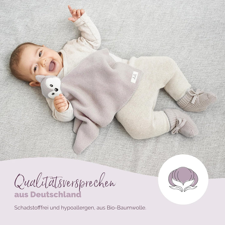 Livella Kuscheltuch „Fuchs“ mit Söckchen - Reine Bio-Baumwolle – Premium Schmusetuch, Kuscheldecke,