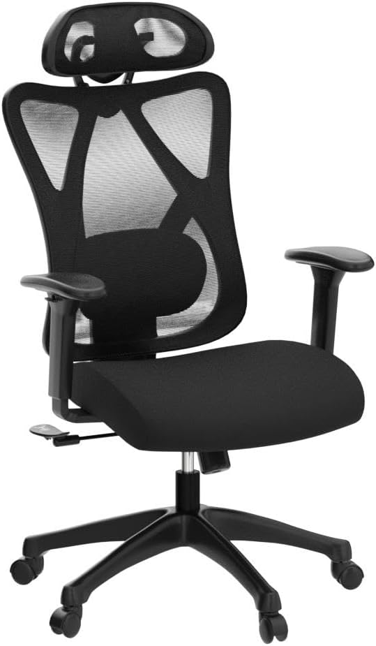 SONGMICS Bürostuhl, ergonomischer Schreibtischstuhl, Computerstuhl, Netzstuhl, verstellbare Lendenst