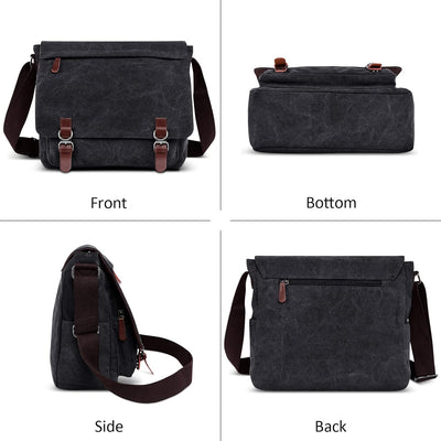 DORRISO Herren Umhängetasche Mode Schultertasche Leinwand Schultertaschen für 13.3 Zoll Laptop Kurie