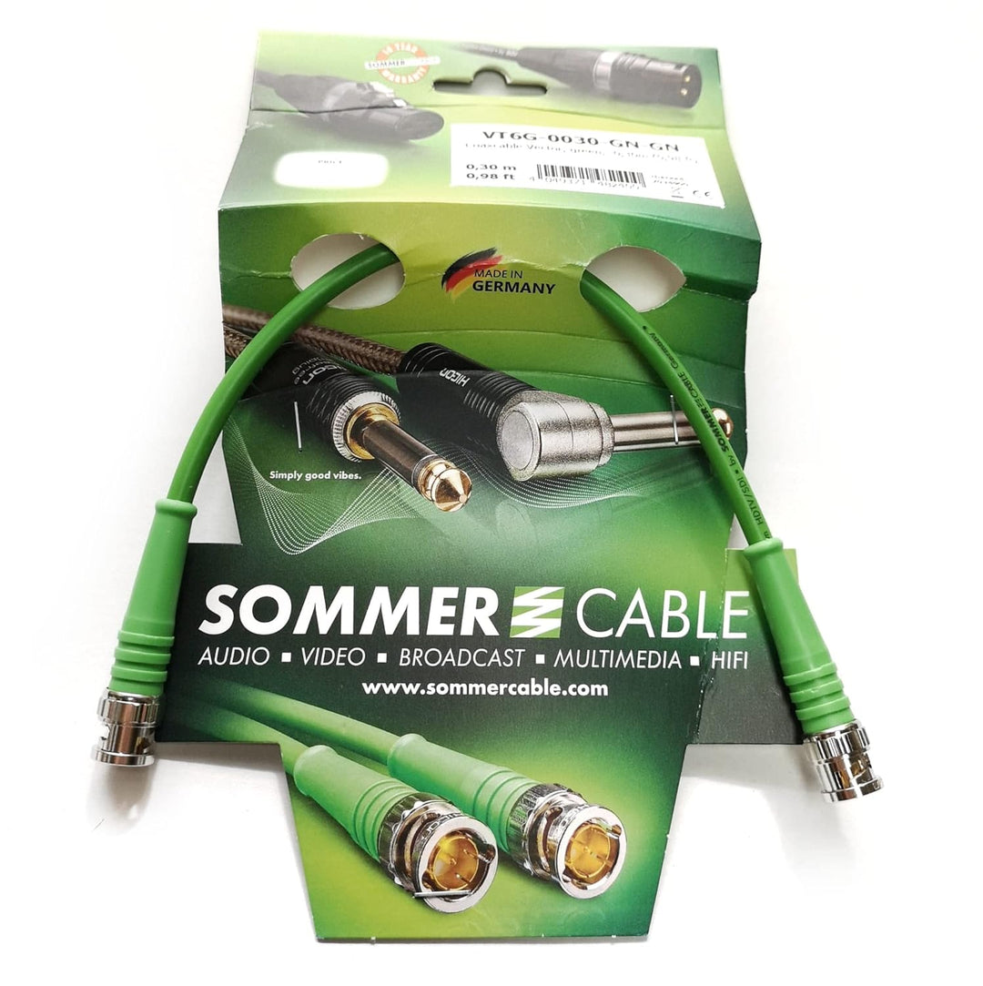 SOMMER CABLE 30cm BNC-Kabel 6G-SDI Video-Patchkabel 3G 1.5G UHD 4K SC-Vector HICON BNC-Stecker 0.8/3