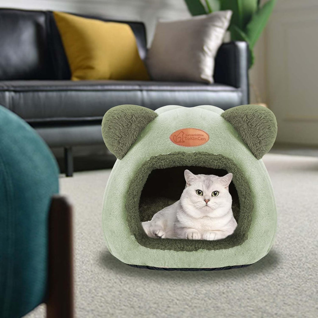 Katzenhöhle Katzenbett Waschbares Katzenhaus Haustierbett Weiches Komfort Zelt Katzenstreu Bett Warm