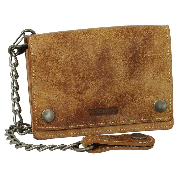 Ledershop24 Luxus Leder Bikerbörse mit Kette Biker Geldbörse Portemonnaie Geldbeutel 13,5 cm vers. F