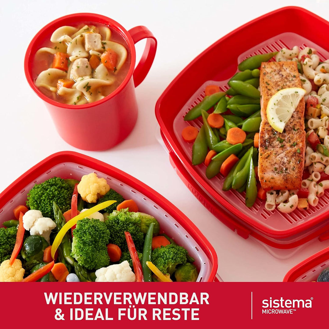Sistema Microwave Suppentasse, mittelgross | mikrowellenfeste Frischhaltedose | 656 ml | BPA-frei |