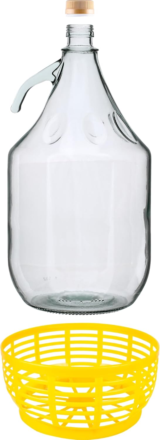 Unbekannt 6 STÜCK 5L GLASBALLON mit Kunststoffkorb Weinballon GÄRBALLON GLASFLASCHE