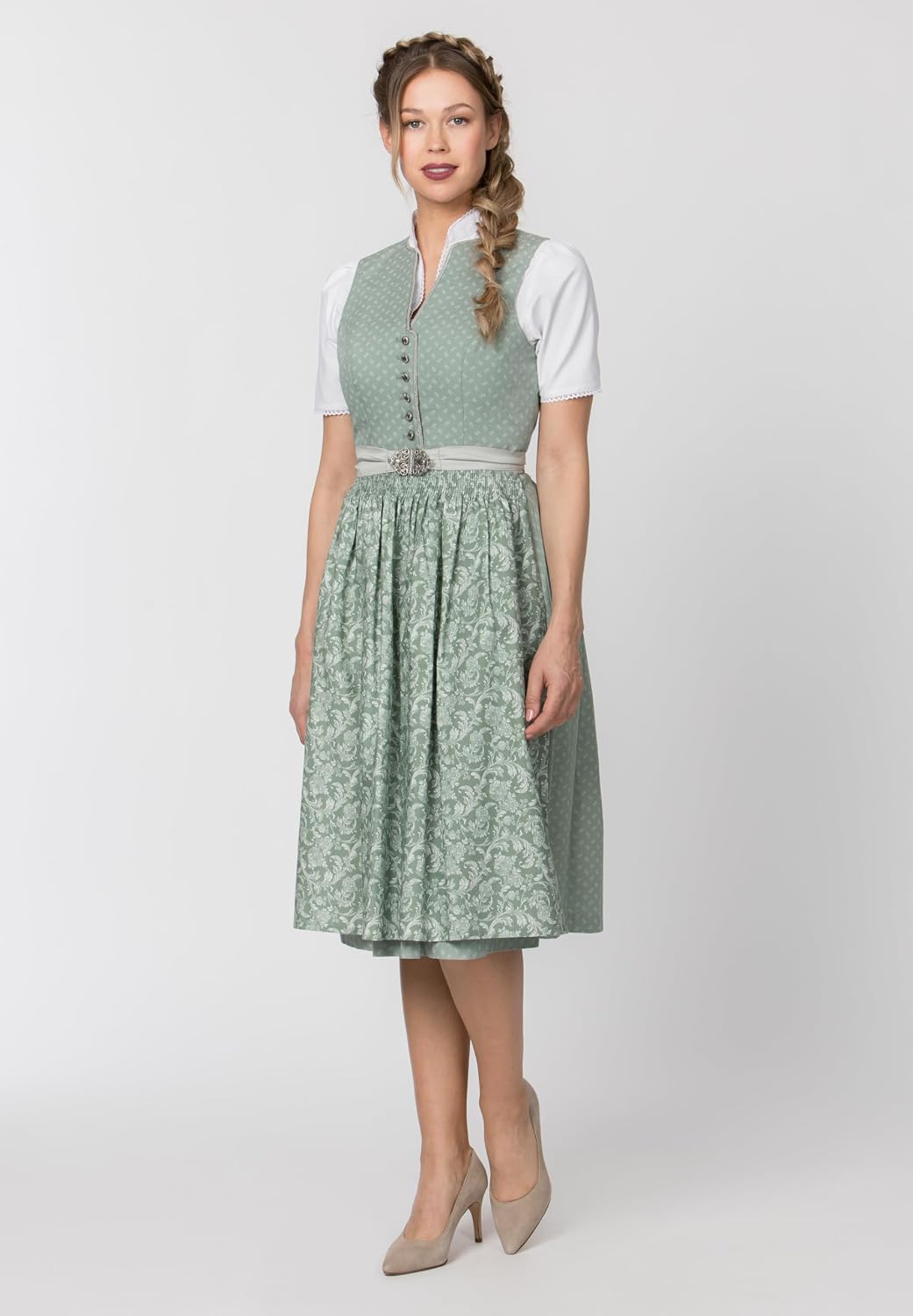 Stockerpoint Damen Dirndl Franka Kleid für besondere Anlässe 32 Salbei, 32 Salbei