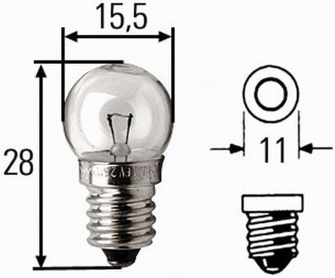 HELLA - Halogen-Warnleuchte 3003 - 6V - gelb - 2XW 007 146-011 3003 Accu, 3003 Accu