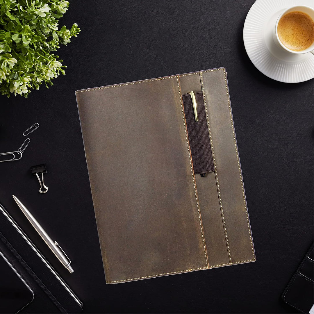 Nachfüllbarer Lederbezug für Moleskine Cahier XL (19x25cm) | Rustikale handgefertigte Lederbezug für