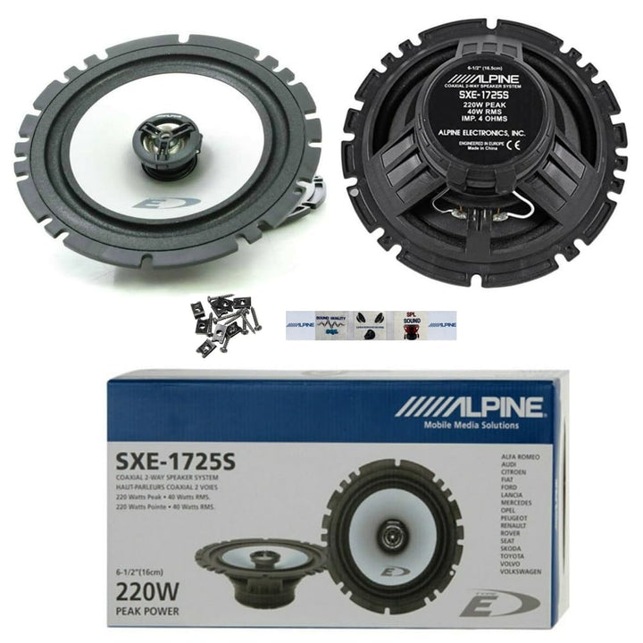 KIT Set FÜR Alpine SXE-1725S 2 Lautsprecher 2-Wege, koaxial, 16,5 cm 165 mm 6,5", 40 Watt rms 220 Wa