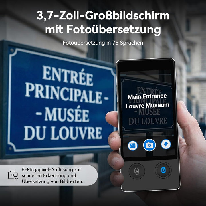 Wooask W12 Sprachübersetzer Gerät, 2026 Neu Zwei-Wege-Smart-Sprach Übersetzer Echtzeit, 140 Sprachen