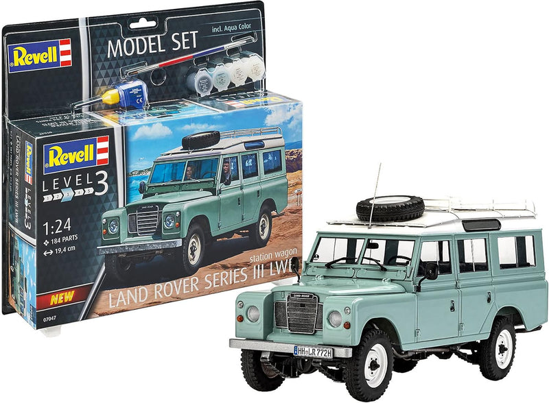 Revell 67047 Model Set Land Rover Series III Automodell Bausatz 1:24, 1/100, Unlackiert