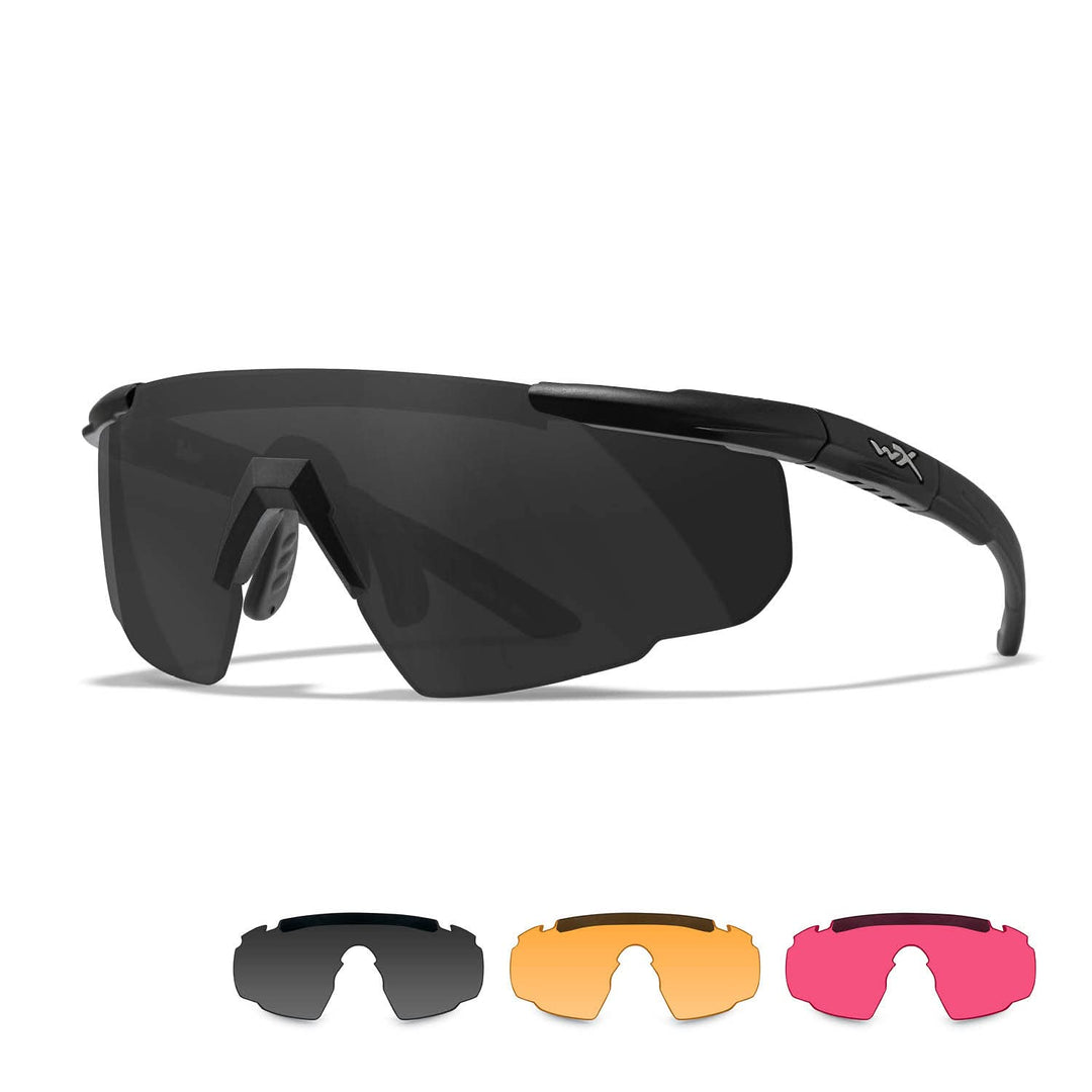 Wiley X Herren Saber Advanced Schutzbrille (1er Pack) M-XXL Grau/Helles Orange/Magenta Gläser | Matt