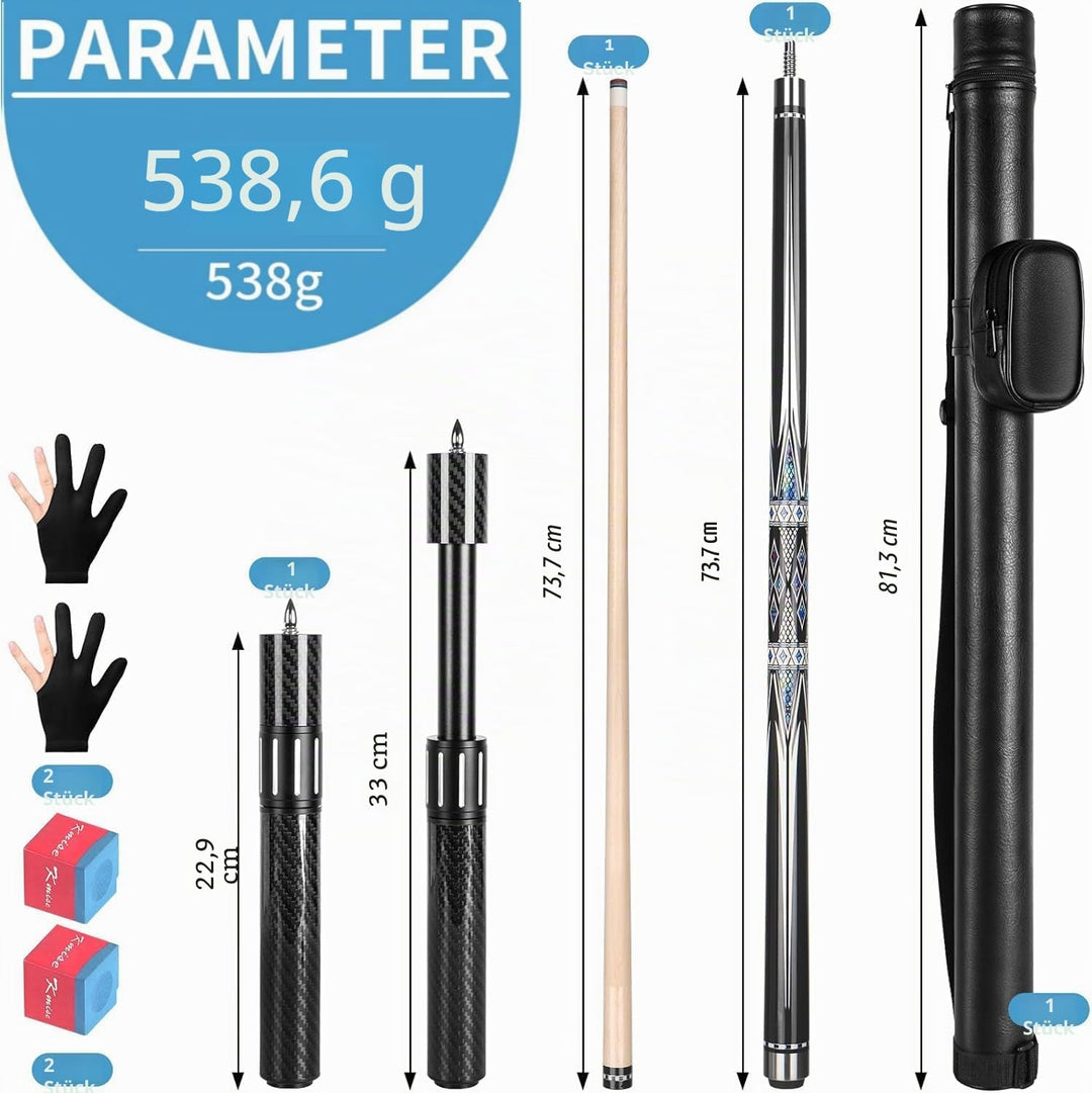 Kmise Professioneller Pool-Queue-Stick – 19 20 21 oz Queue-Sticks aus kanadischem Ahorn, Schaft mit