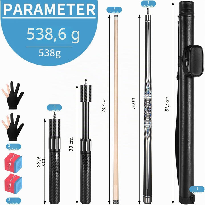 Kmise Professioneller Pool-Queue-Stick – 19 20 21 oz Queue-Sticks aus kanadischem Ahorn, Schaft mit