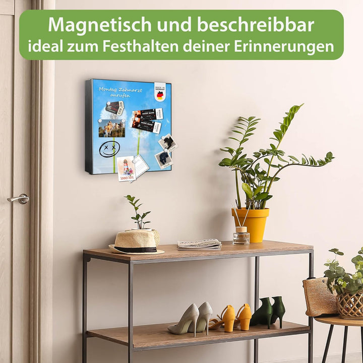 banjado Grosser Schlüsselkasten Metall - Schlüsselbox 30x30cm mit 32 Haken - Schlüsselkasten modern