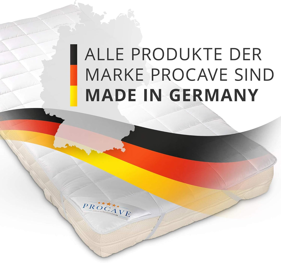 PROCAVE weiches Unterbett aus 100% Baumwolle, atmungsaktiver Matratzen-Schoner, hochwertige Matratze