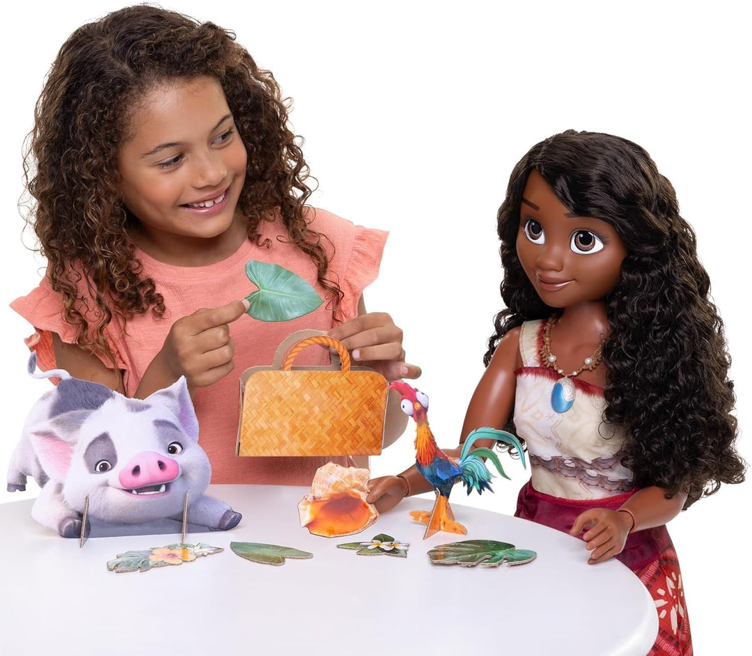 Disney Prinzessin Vaiana Spielpuppe, 81cm,Jakks Pacific, bewegliche Puppe in My Size, inklusive Haar