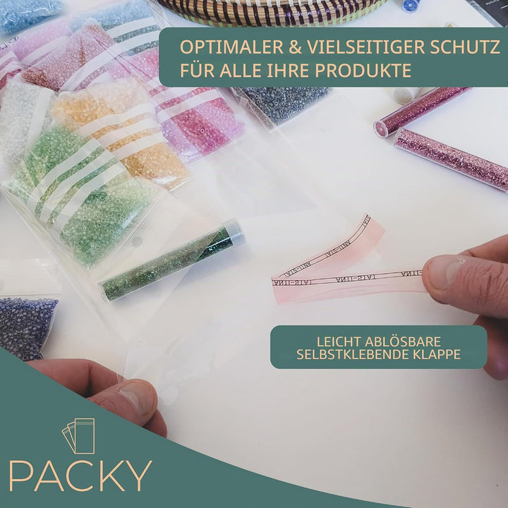 PACKY - Cellophantüten Selbstklebend - Zellophantüten Klein Oder Gross - Folienbeutel Selbstklebend