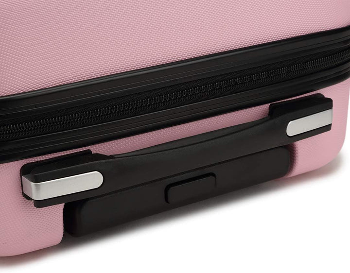 KONO Koffer Reisekoffer Gross Trolley Hartschale ABS Gepäck 4 Rollen Spinner Rollenkoffer (Pink, Gro
