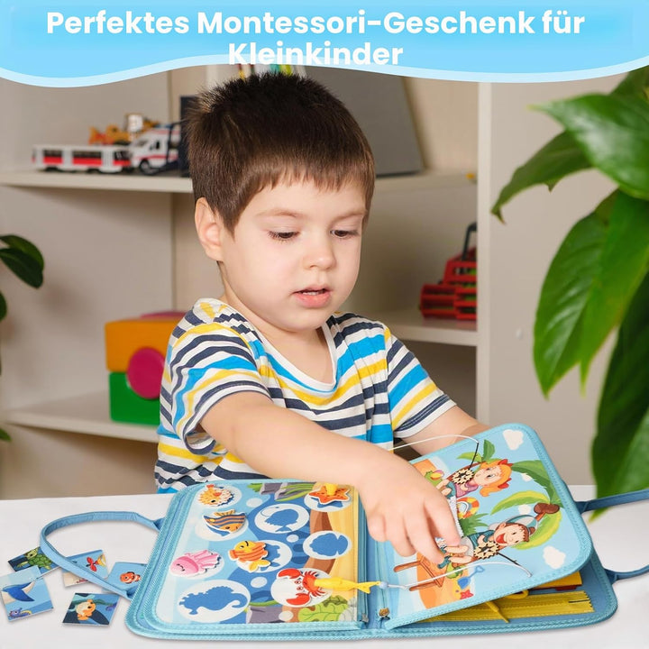 Busy Board ab 1 Jahr, 5-Schichten Montessori Activity Board für Baby ab 1 2 3 4 Jahre mit Sensorisch