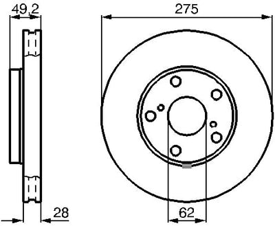 Bosch BD550 Bremsscheiben - Vorderachse - ECE-R90 Zertifizierung - zwei Bremsscheiben pro Set