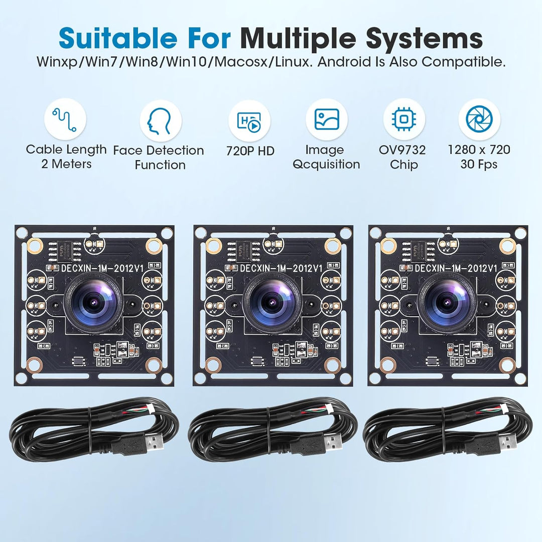 OV9732 Kameramodul 3er Set, USB Kamera, Kompatibel mit Autodarts Kamera System, 1280x720 30FPS HD, 1