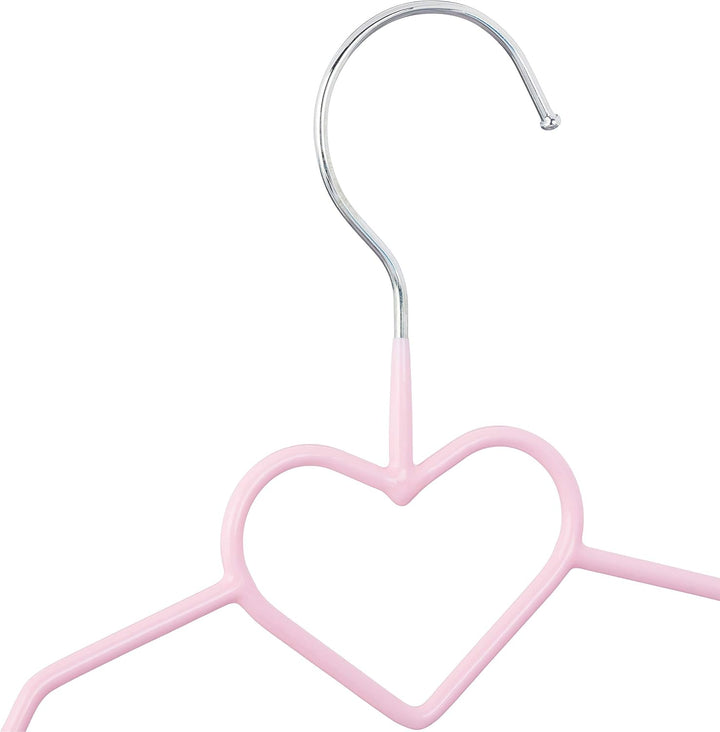 Relaxdays 20 x Kinderkleiderbügel Herz, Drahtbügel, Babybügel, dekorativ & platzsparend, Kinderbügel