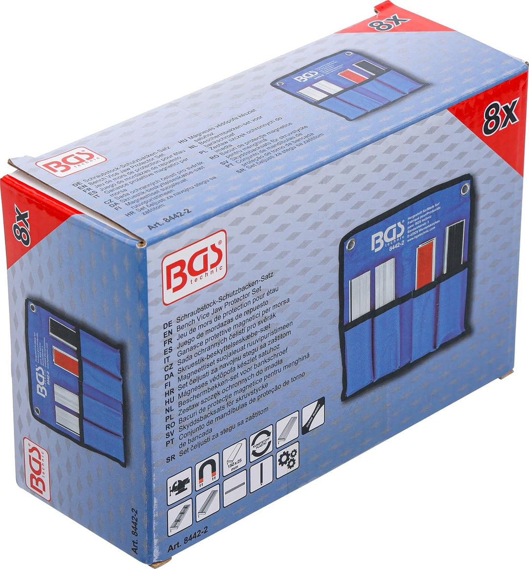 BGS 8442-2 | Schraubstock-Schutzbacken-Satz | 8-tlg. | Aluminium | 150 mm | mit Magnet | Alu | Schon