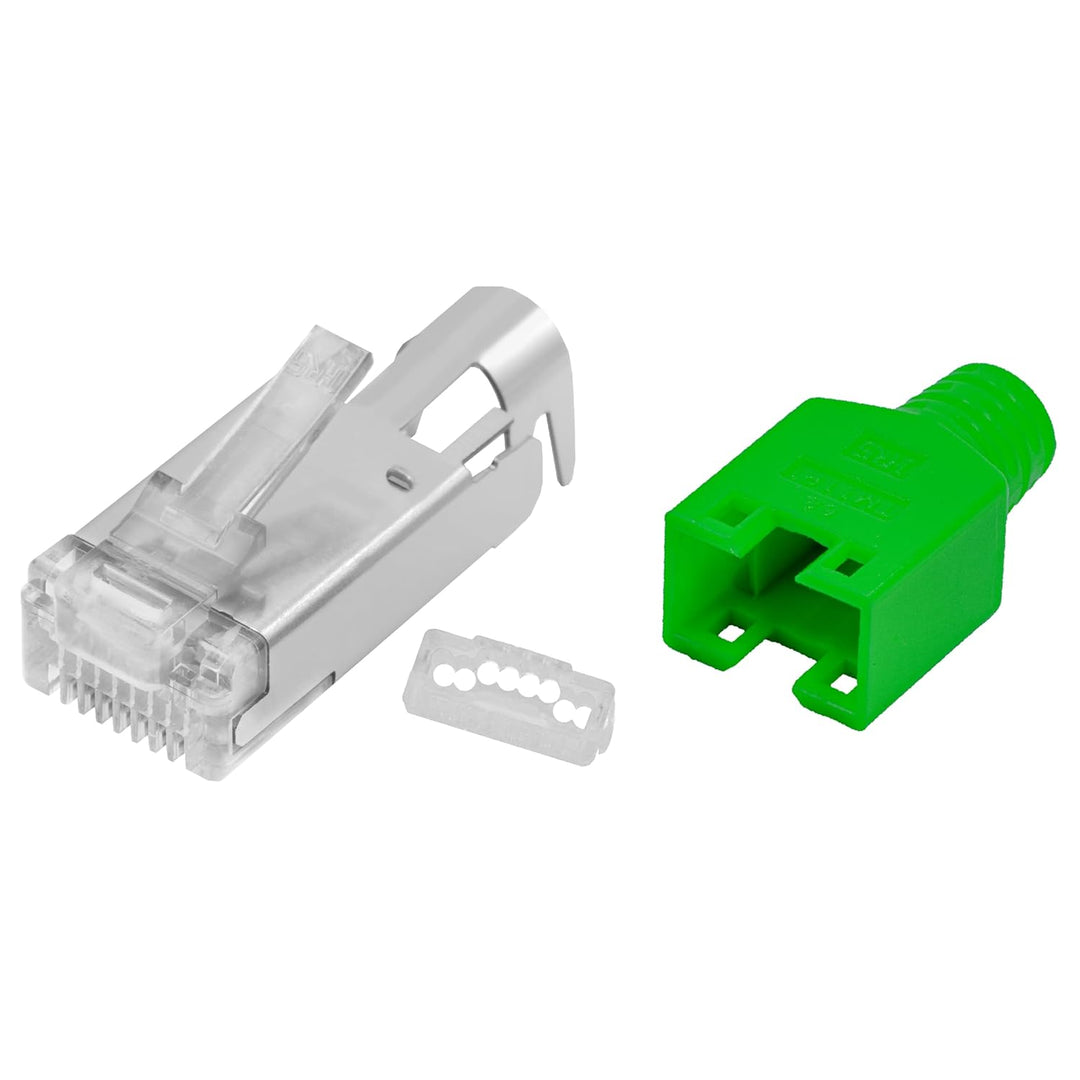 BIGtec RJ45 Stecker Netzwerkstecker 50 Stück Hirose TM11 grün Hochgeschwindigkeits Verbindung für Fa