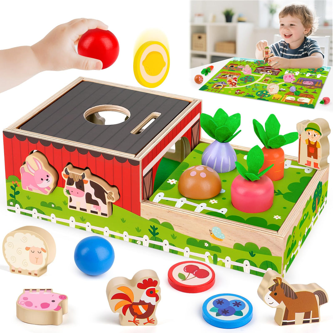 Montessori Spielzeug ab 1 2 3 Jahr | Holz Kinderspielzeug ab 1 Jahre | Motorik Steckspiel für 1-3 jä