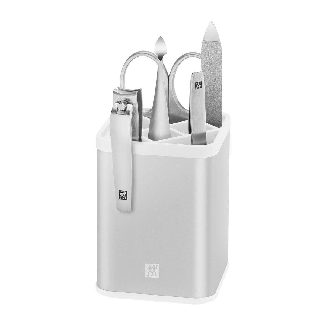 ZWILLING Maniküre und Pediküre Badstation Set, Geschenkset, Nagelpflege Badezimmer-Set, 5-teilig, Si