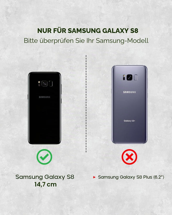 Porter Riley - Lederhülle für Samsung Galaxy S8. Premium Echtleder Standhülle/Cover/Brieftasche mit